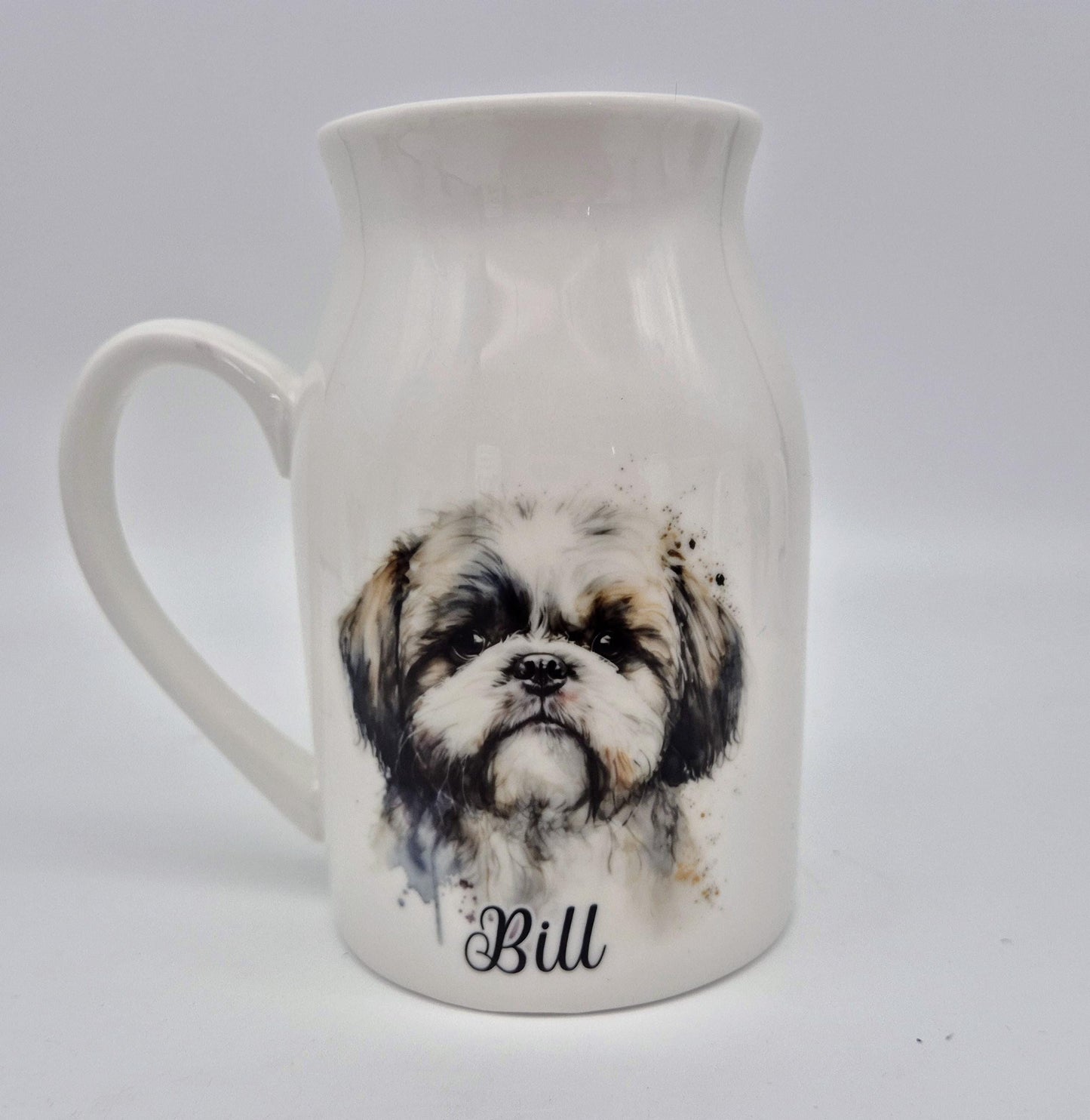 Personalised Shih Tzu Milk Jug & Vase – Watercolour Dog Gift | Shih Tzu Home Décor