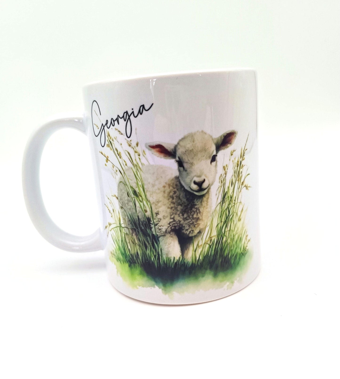 Personalised Watercolour Lamb Mug & Coaster Set | Sheep Lover Gift