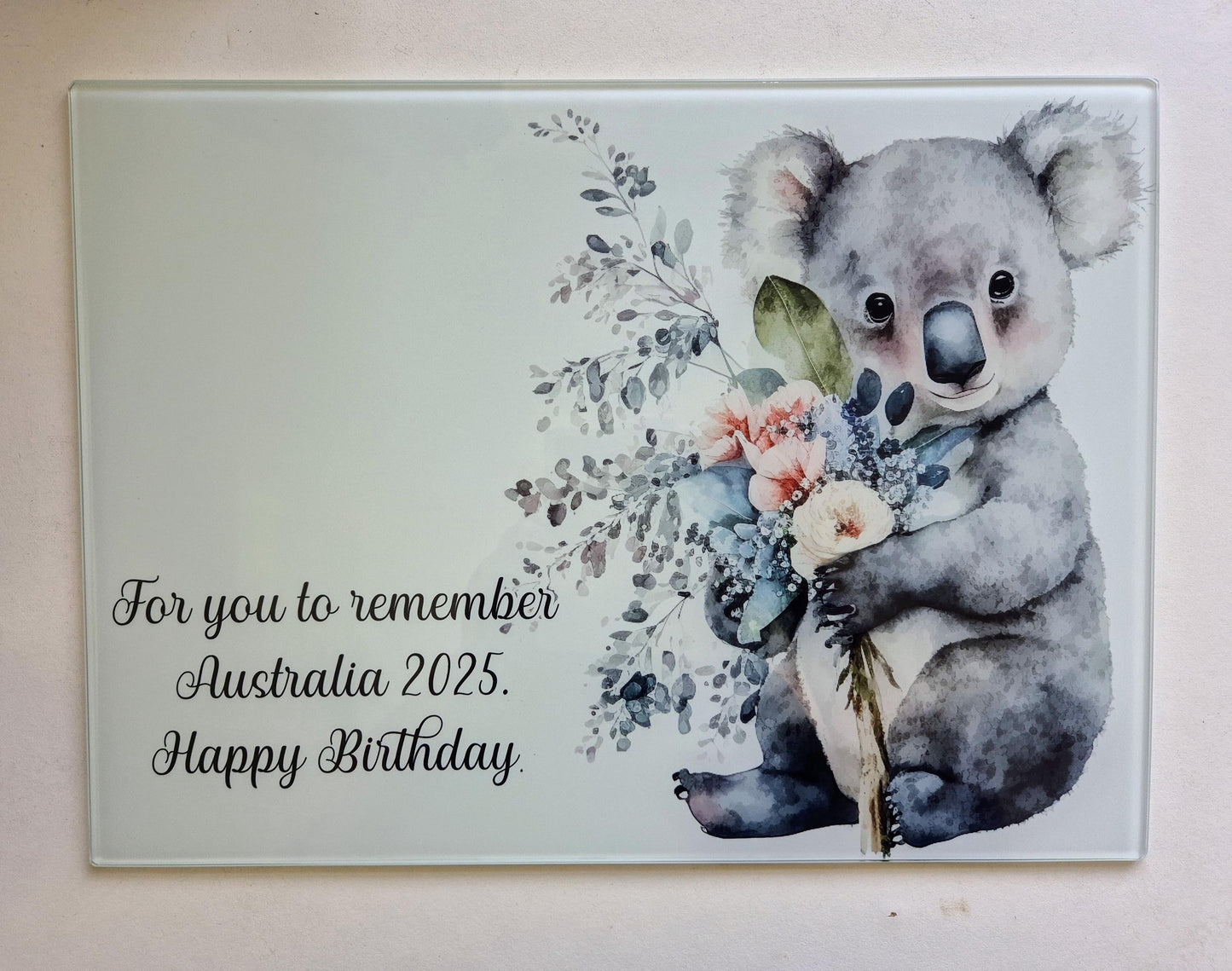 Personalised Koala Bear Glass Chopping Board | Cheese Board | Gift for Her | Housewarming Gift