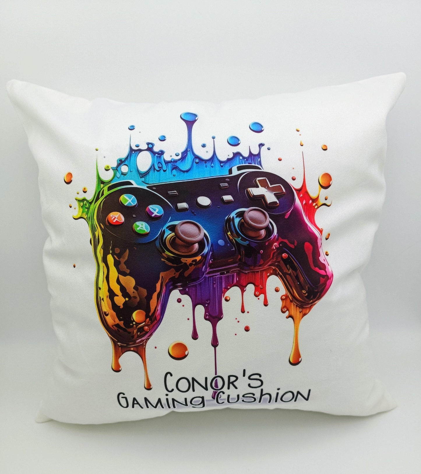 Personalised Gaming Controller Cushion | Custom Gamer Throw Pillow | Boys Bedroom Gift