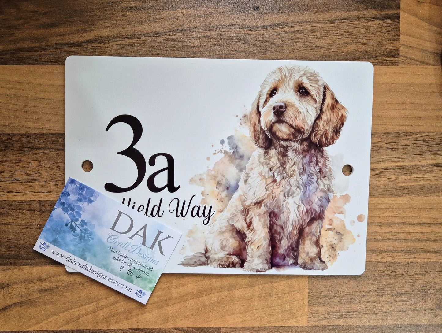 Personalised Watercolour Cockapoo House Sign | Acrylic Gate Plaque | New Home Gift