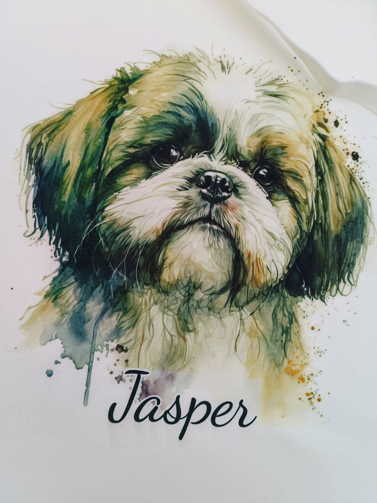 Personalised Watercolour Shih Tzu Tote Bag – Custom Dog Lover Gift | Eco Shopper