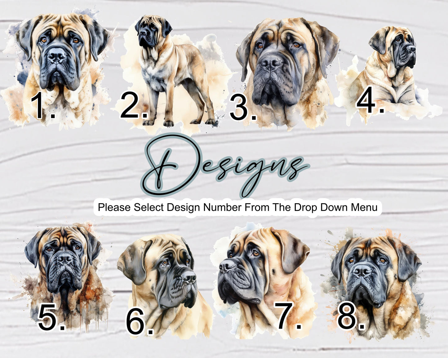 Personalised English Mastiff Plant Pot – Watercolour Dog Lover Gift | Succulent Planter