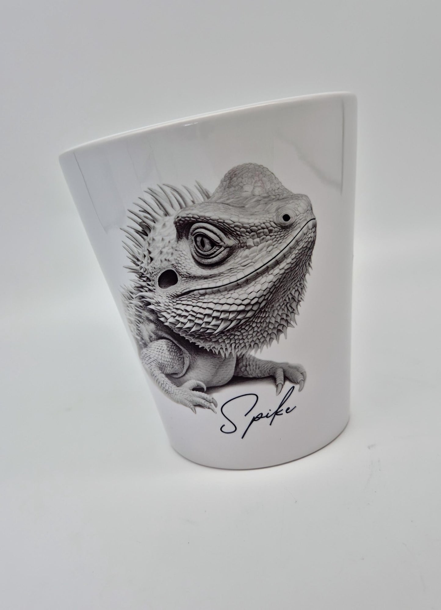 Personalised Bearded Dragon Plant Pot – Pen Holder & Brush Organiser | Unique Reptile Lover Gift