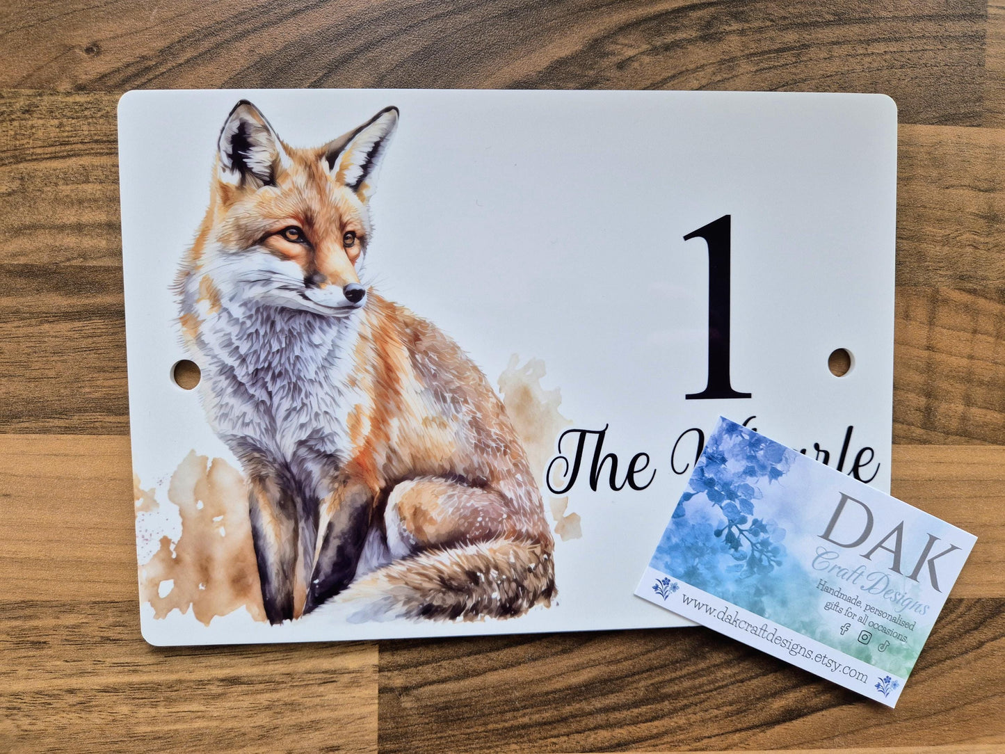 Personalised Watercolour Fox House Sign | Acrylic Gate Plaque | New Home Gift