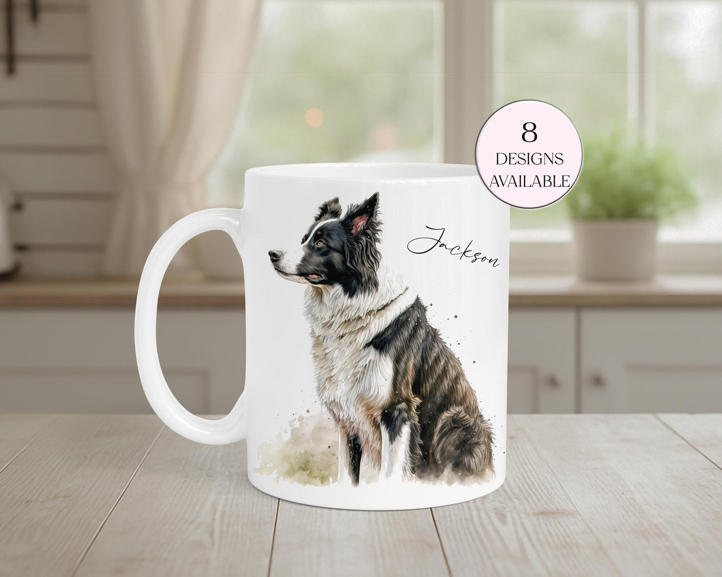 Personalised Border Collie Mug & Coaster Set | Dog Lover Gift