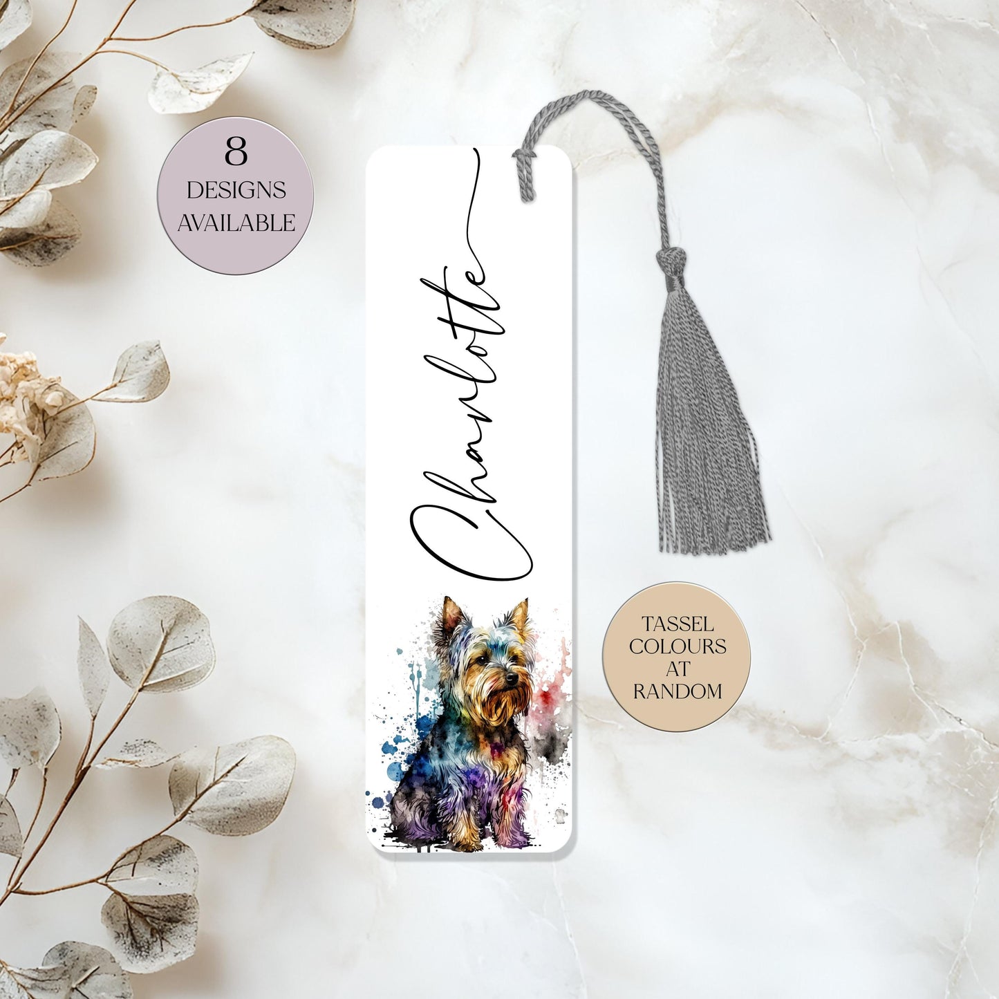 Personalised Yorkshire Terrier Bookmark | Metal Yorkie Gift with Tassel | Custom Dog Lover Bookmark