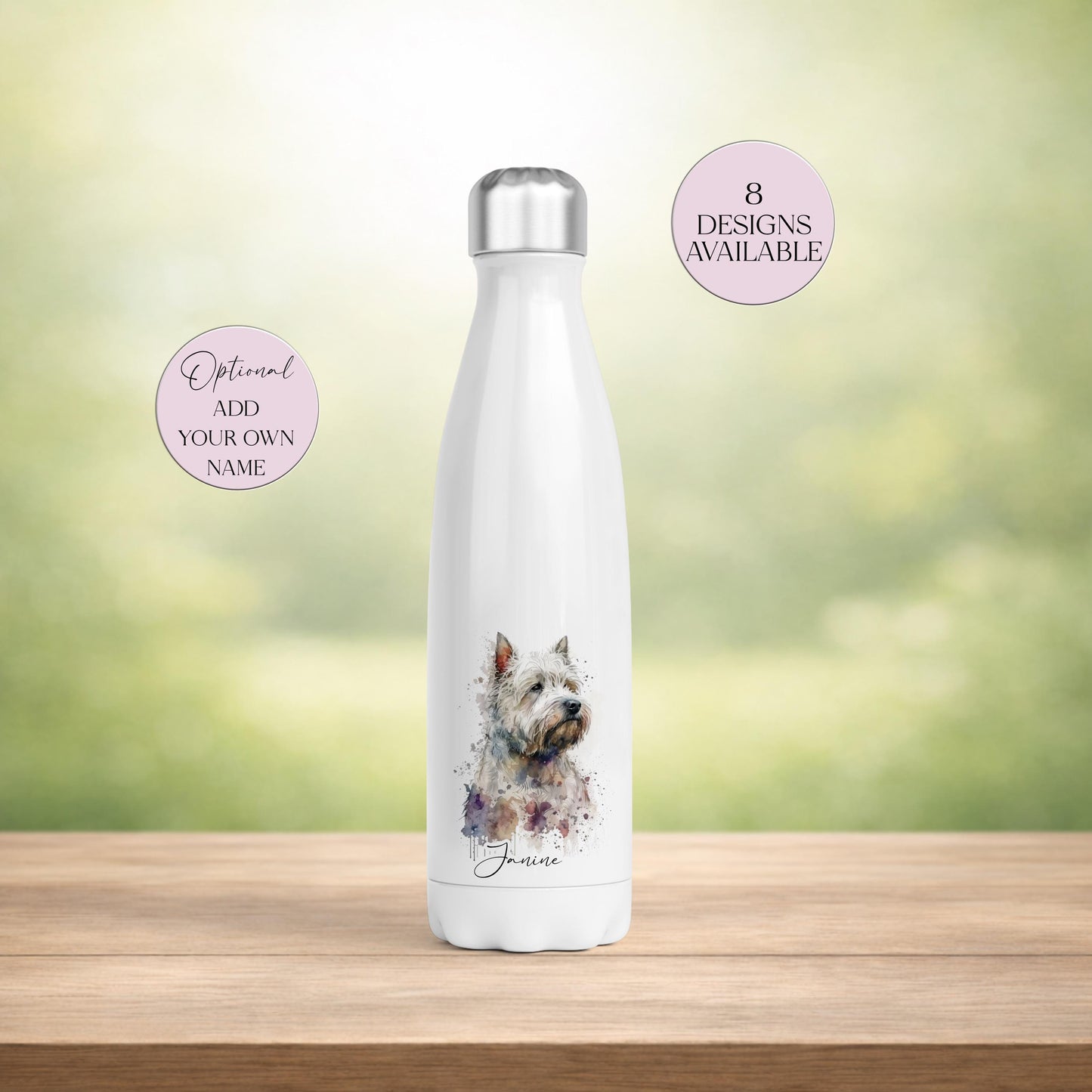 Personalised West Highland Terrier Water Bottle | Westie Dog Gift