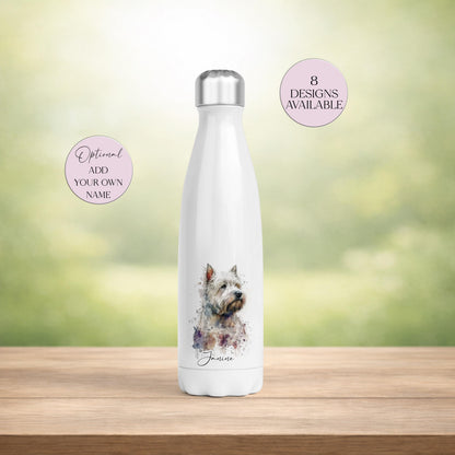 Personalised West Highland Terrier Water Bottle | Westie Dog Gift