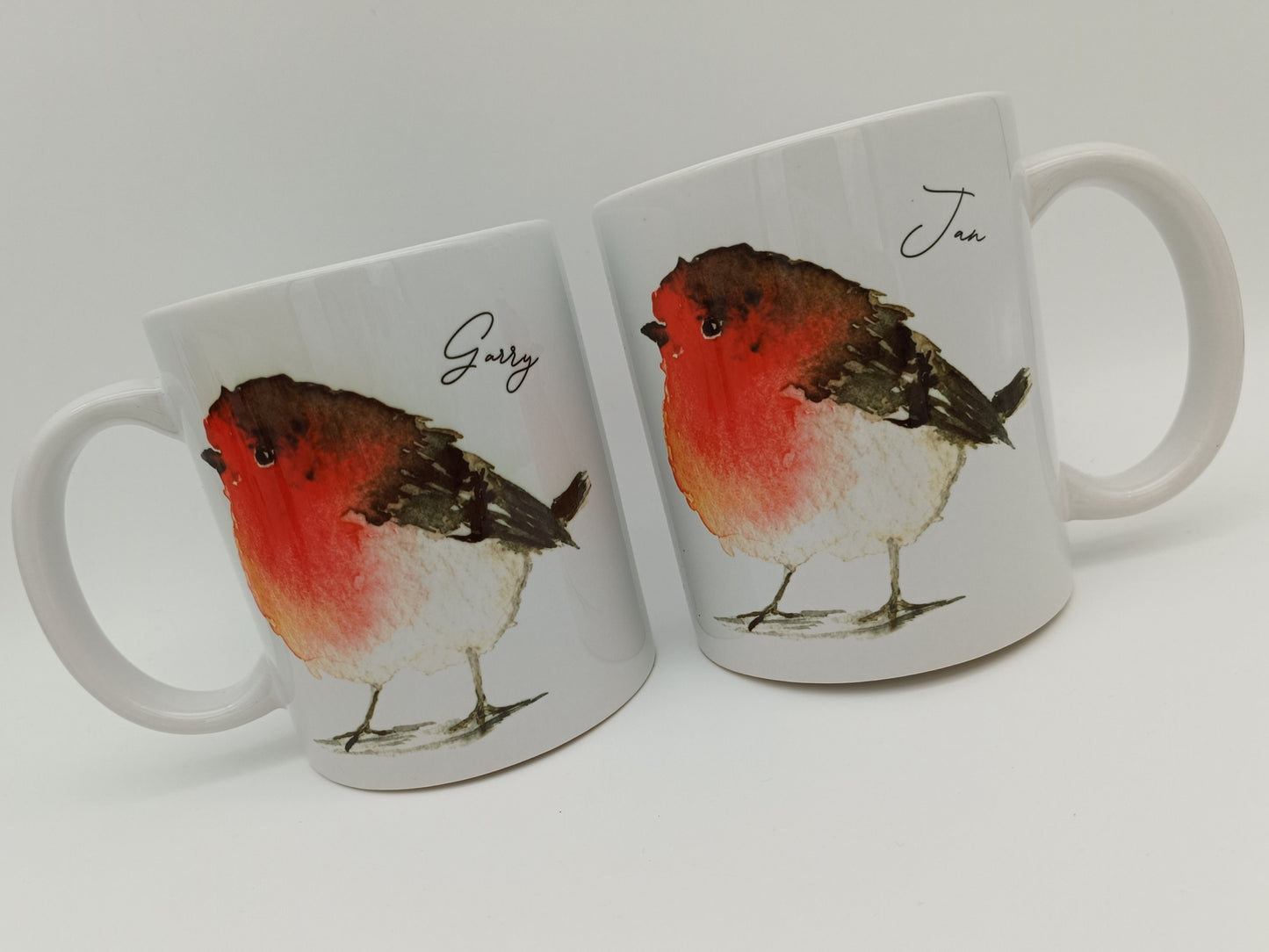 Personalised Watercolour Robin Mug & Coaster Set | Bird Lover & Memorial Gift