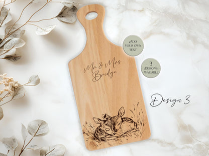Personalised Deer Chopping Board | Engraved Wooden Serving Board | Deer Gift