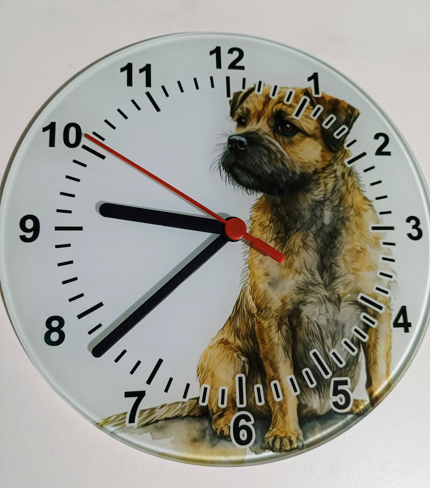 Border Terrier Glass Wall Clock – Dog Lover Gift & Home Décor