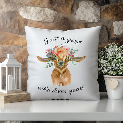 Personalised Goat Cushion | Farm Animal Throw Pillow | Gift for Goat Lovers