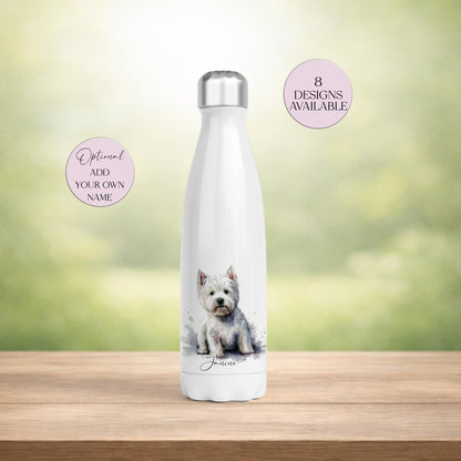 Personalised West Highland Terrier Water Bottle | Westie Dog Gift