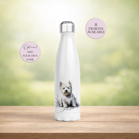Personalised West Highland Terrier Water Bottle | Westie Dog Gift