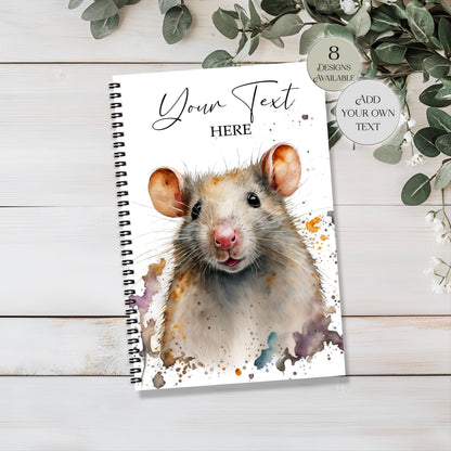 Personalised Rat Notebook – Custom A4 & A5 Notepad | Rat Lover Gift
