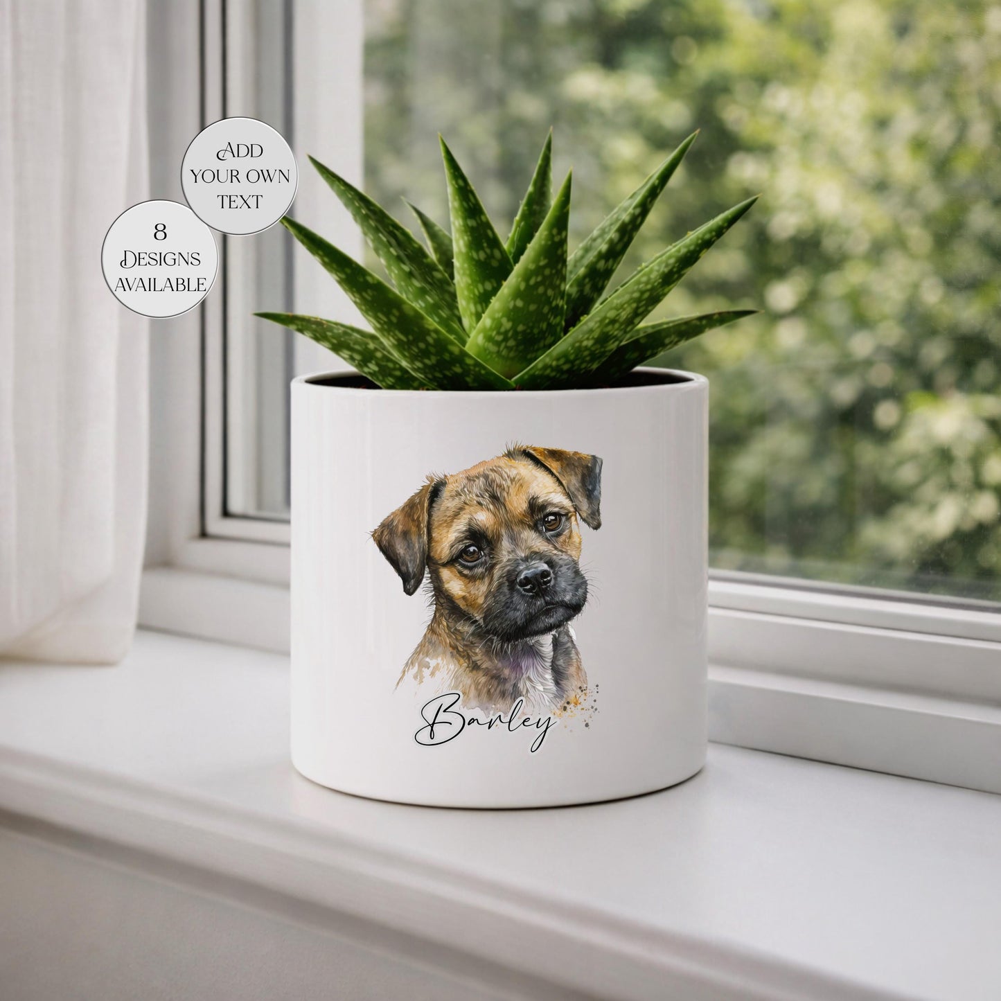 Personalised Border Terrier Plant Pot | Succulent Planter | Dog Lover Gift