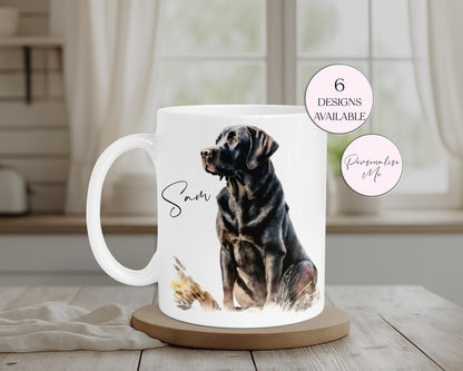Personalised Black Labrador Mug & Coaster Set – Dog Lover Gift