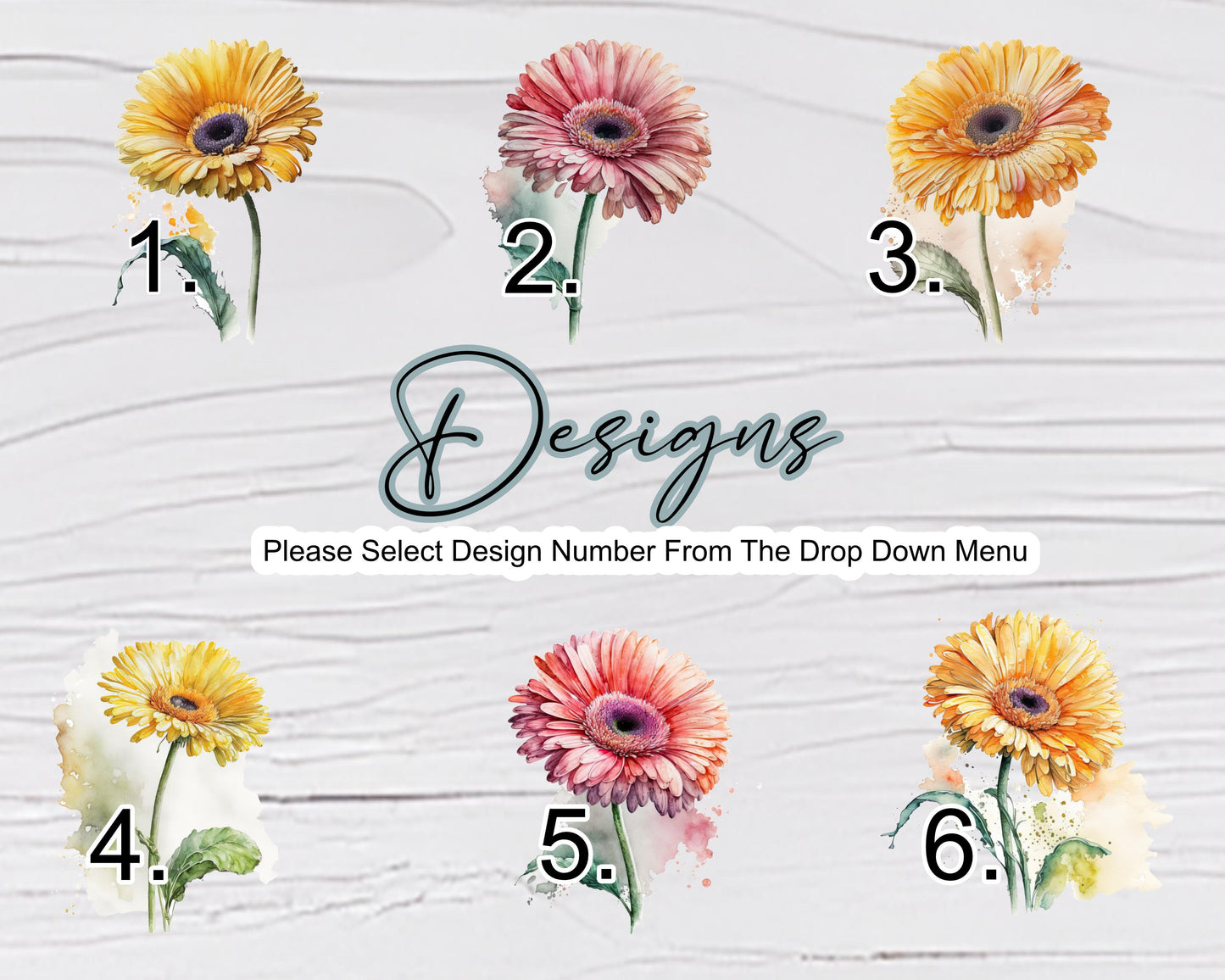 Personalised Watercolour Gerbera Glass Wall Clock | Floral Home Décor | Unique Gift for Her