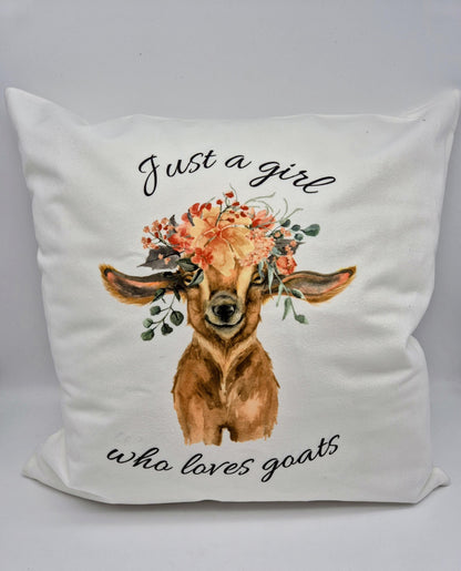 Personalised Goat Cushion | Farm Animal Throw Pillow | Gift for Goat Lovers