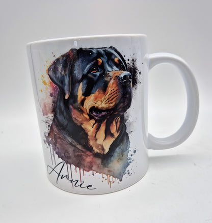 Personalised Rottweiler Mug – Custom Dog Lover Gift | With Matching Coaster Option