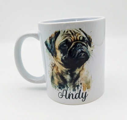Personalised Pug Mug & Coaster Set | Dog Lover Gift