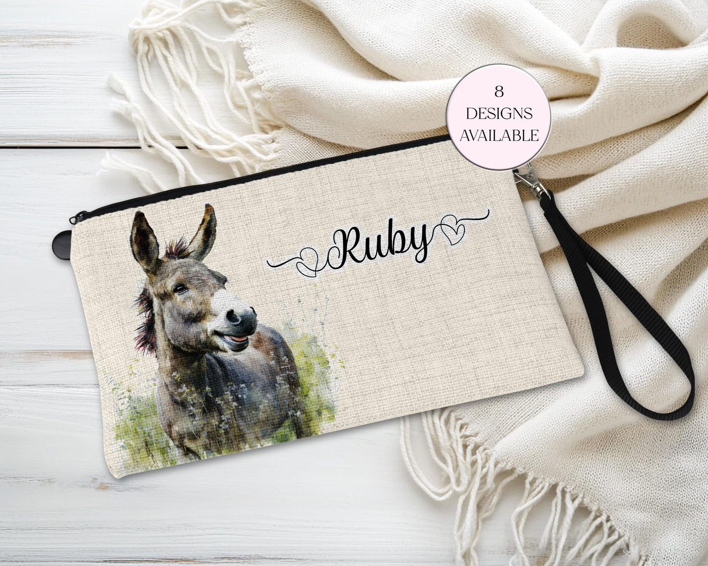 Personalised Donkey Makeup Bag | Cosmetic Pouch | Donkey Lover Gift