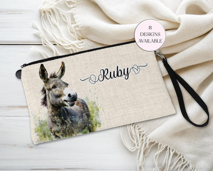 Personalised Donkey Makeup Bag | Cosmetic Pouch | Donkey Lover Gift