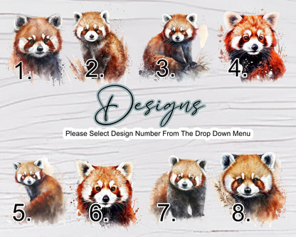 Personalised Watercolour Red Panda House Sign – Custom Address Plaque