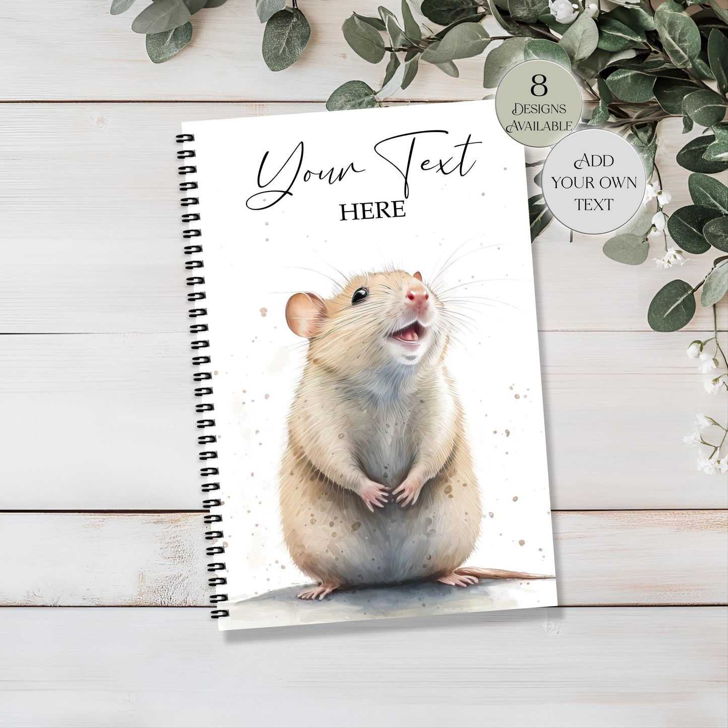 Personalised Rat Notebook – Custom A4 & A5 Notepad | Rat Lover Gift