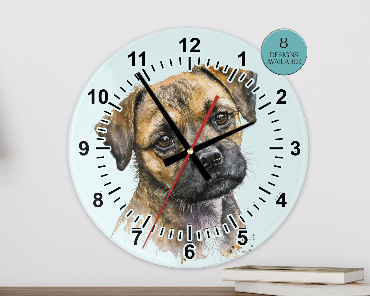Border Terrier Glass Wall Clock – Dog Lover Gift & Home Décor