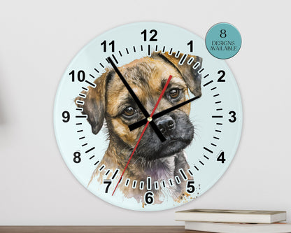 Border Terrier Glass Wall Clock – Dog Lover Gift & Home Décor