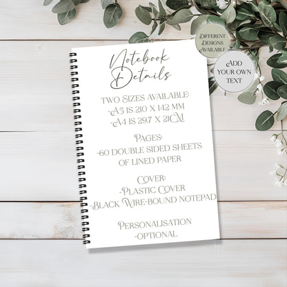 Personalised Bunny Notebook | A4 & A5 Rabbit Journal | Lined Notepad | Stationery Gift for Animal Lovers