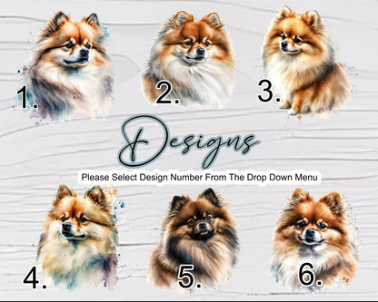 Personalised Pomeranian Glass Chopping Board – Watercolour Dog Kitchen Gift