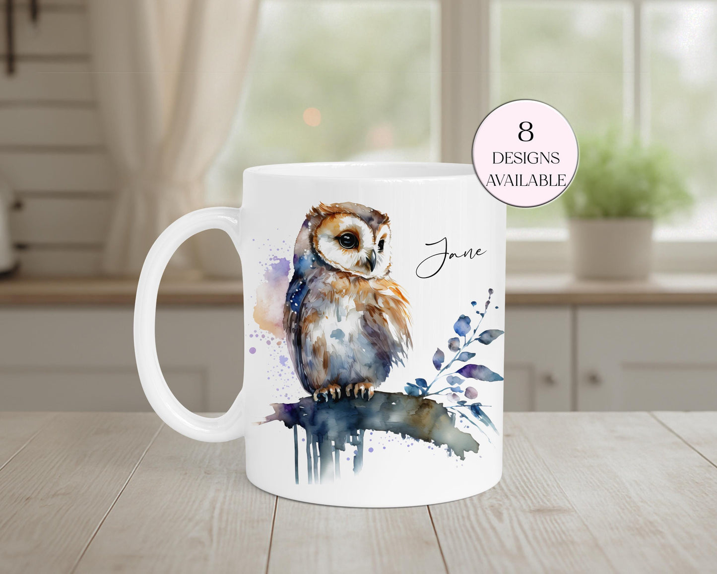 Personalised Owl Mug & Coaster Set – Custom Owl Lover Gift