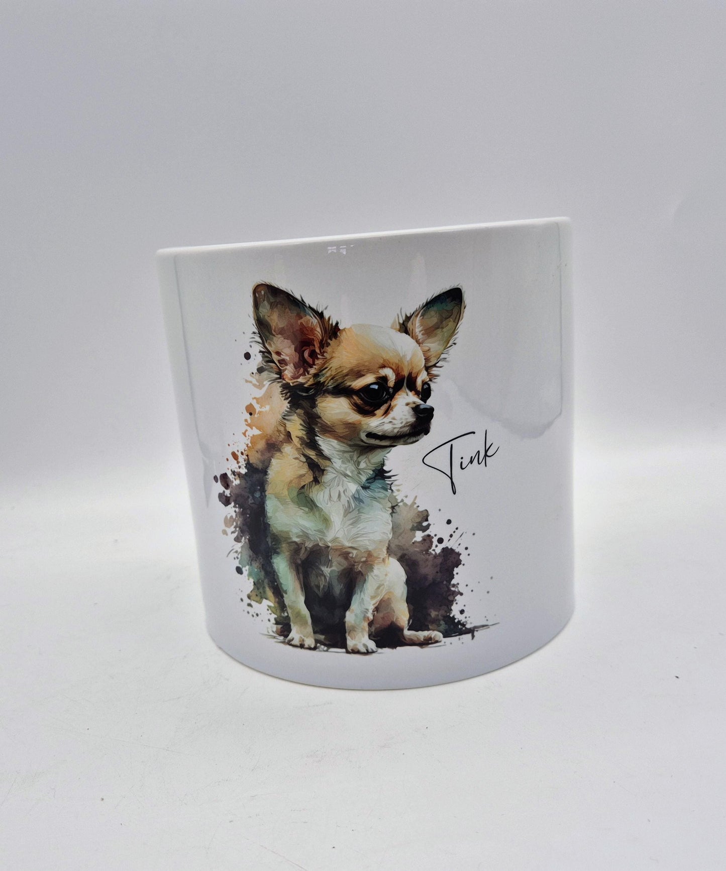 Personalised Chihuahua Plant Pot – Watercolour Dog Lover Gift | Succulent Planter