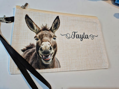 Personalised Donkey Makeup Bag | Cosmetic Pouch | Donkey Lover Gift
