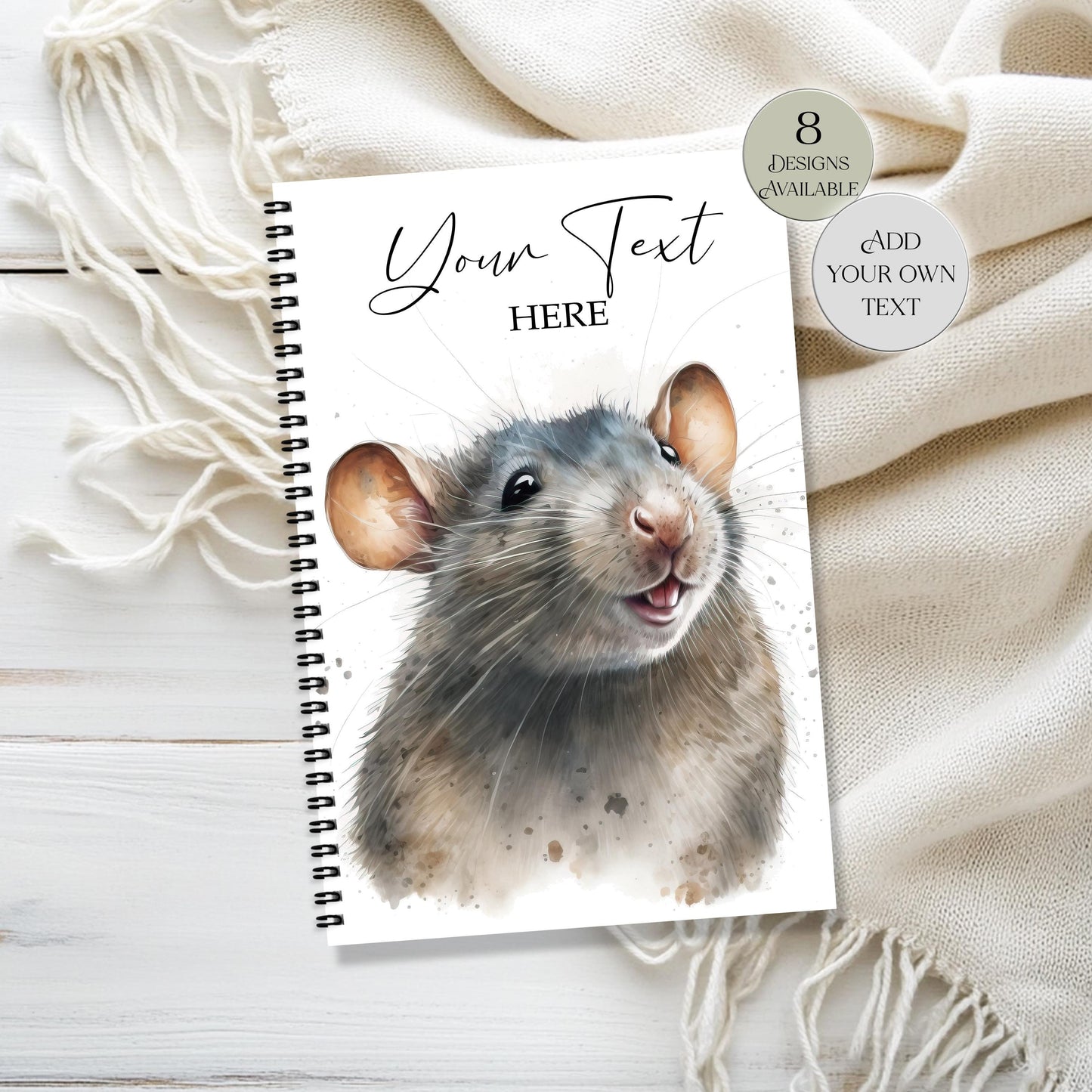 Personalised Rat Notebook – Custom A4 & A5 Notepad | Rat Lover Gift