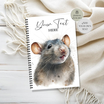 Personalised Rat Notebook – Custom A4 & A5 Notepad | Rat Lover Gift