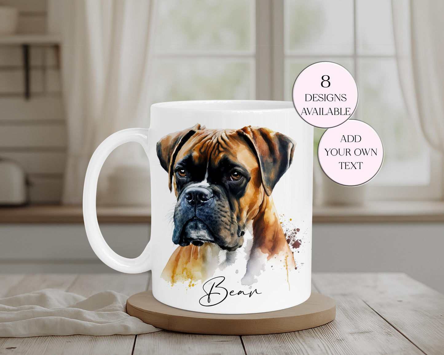 Personalised Boxer Dog Mug & Coaster Set | Dog Lover Gift