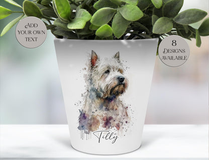 Personalised West Highland Terrier Plant Pot & Pen Holder | Westie Gift