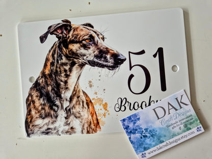 Personalised Greyhound House Sign | Acrylic Gate Plaque | New Home Gift