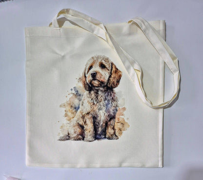 Personalised Watercolour Cockapoo Tote Bag – Dog Lover Reusable Shopper