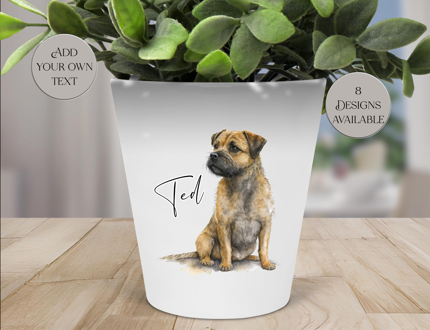 Personalised Border Terrier Plant Pot – Dog Lover Gift & Pen Holder