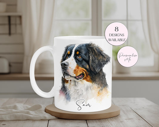 Personalised Bernese Mountain Dog Mug & Coaster Set | Dog Lover Gift