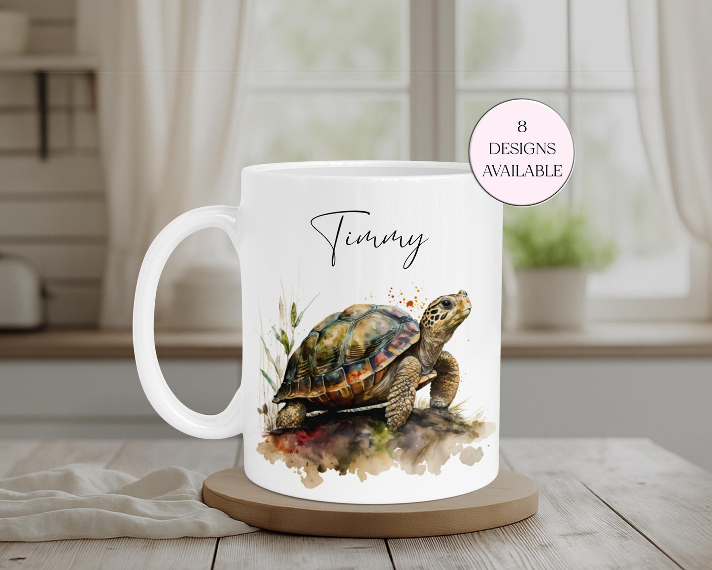 Personalised Tortoise Mug & Coaster Set – Custom Reptile Gift
