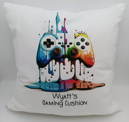 Personalised Gaming Controller Cushion | Custom Gamer Throw Pillow | Boys Bedroom Gift