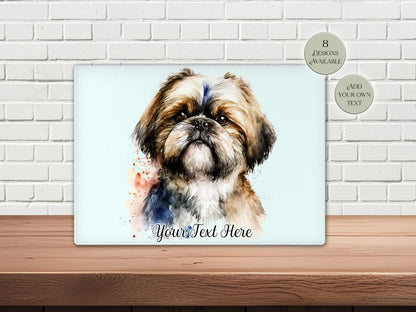 Personalised Shih Tzu Glass Chopping Board – Custom Dog Lover Kitchen Gift