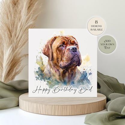 Personalised Dogue de Bordeaux Birthday Card | Dog Greetings Card | Dog Lover Gift