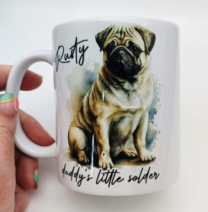 Personalised Pug Mug & Coaster Set | Dog Lover Gift